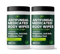 Toallitas corporales para hombres y mujeres | Toallitas limpiadoras corporales para lucha, combate, gimnasio, camping, medicadas con 1% de tolnaftato, aceite de árbol de té, trata la tiña, la picazón