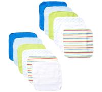 Toallitas de algod?n unisex para beb?s Luvable Friends, con rayas azules, talla ?nica
