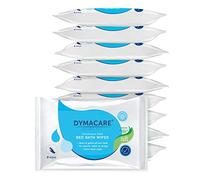 Toallitas de baño para limpieza personale en la cama sin fragancia DYMACARE - Manopla para adultos sin enjuague y para microondas - con Aloe Vera, látex, lanolina y sin alcohol (set de 10 paquetes)