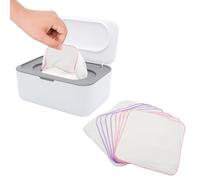 Toallitas de franela para bebé con dispensador, reutilizables y lavables, ahorra dinero, 12 paquetes, paño esencial para pañales de tela, 8 x 8 pulgadas