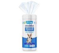 Toallitas de limpieza avanzada Oticbliss para perros y gatos para eliminar el olor, la suciedad y la cera con aloe vera calmante y vitamina E (toallitas extra grandes de 60 ct)