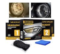Toallitas de limpieza de faros, revestimiento protector, kit de eliminación de oxidación, pulido antiestático para faros, mantenimiento de lentes transparentes para camiones, SUV, RV, motocicletas, re