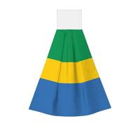Toallitas de mano de terciopelo coral con bandera gabonesa, toallas colgantes para cocina, baño, camping, al aire libre y más, paños absorbentes