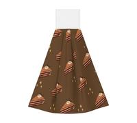 Toallitas de mano de terciopelo coral con cuadrados de chocolate, toallas colgantes para cocina, baño, camping, al aire libre e higiene personal