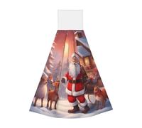 Toallitas de mano de terciopelo coral de Papá Noel de invierno, toallas colgantes para cocina, baño, camping, al aire libre y más, paños absorbentes