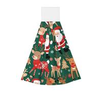 Toallitas de mano de terciopelo coral de Papá Noel y ciervo de Navidad, paños de limpieza absorbentes para cocina, baño, coche, camping, uso doméstico