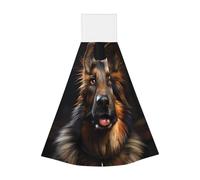 Toallitas de mano de terciopelo coral de pastor alemán, paños de limpieza absorbentes para cocina, baño, coche, camping, uso doméstico