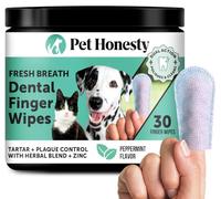 Toallitas dentales para dedos para perros para limpiar la placa de los dientes, cuidado dental para perros y gatos, removedor de manchas y sarro para dientes, toallitas para cepillos de dientes