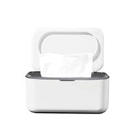 Toallitas Dispensador, Tenedor de la caja de almacenamiento de la servilleta para bebés Polvo a prueba de polvo Caja de tejido húmedo Toallito con tapa para el hogar, Oficina (Gris)