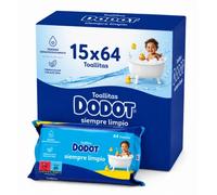 Toallitas Dodot Azul Pack 960 Toallitas (15x64) - Limpieza Suave y Protección para la Piel