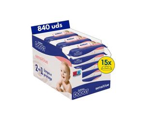 Toallitas Dodot Sensitive - 840 unidades (caja de 15 paquetes)