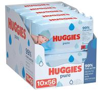 Toallitas Huggies Aqua Pure para Bebé - 99% Agua - 560 toallitas - PACK Especial 10 x 56 Toallitas Aqua Pure Huggies