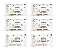 Toallitas Húmedas Coco Pack 6 x 15 uds - The Fruit Company | Cara, Manos y WC, PH Neutro, Con Aloe Vera y Vitamina E, Desechables