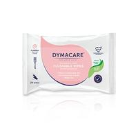 Toallitas húmedas desechables DYMACARE | Toallitas húmedas suaves biodegradables y dispersables sin fragancia para la limpieza del cuerpo | con Aloe Vera (paquete de 24 toallitas)