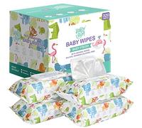 Toallitas húmedas para bebé HAPPY BUM Sensitive Water, hipoalergénicas, sin perfume, 4 paquetes con tapa abatible (320 toallitas en total)