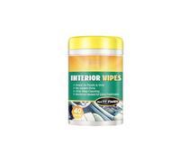 Toallitas húmedas para limpieza completa del interior del coche, consola de asientos de limpieza profunda, aroma más fresco, paquete conveniente VXj922 (amarillo, 12,7 x 8,2 x 8,2 cm)