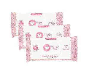 Toallitas íntimas con aroma a flor de Sakura y almizcle - Paquete de 3 x 30 toallitas