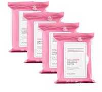 Toallitas limpiadoras de maquillaje antienvejecimiento con retinol, paquete de 4 (120 toallitas) (colágeno)