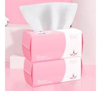 Toallitas limpiadoras faciales, 200 piezas de toallitas secas de algodón puro, adecuadas para pieles sensibles, toallitas húmedas para bebés, toallitas desmaquillantes, toallitas faciales desechables