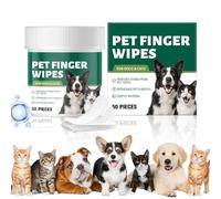 Toallitas Limpiadoras Para Dientes De Perro | 50 Unidades Cepillo Para Perros - Eliminador De Mal Aliento Para Accesorios De Higiene Canina,Suministros De Baño Para Mascotas Interior Exterior Viajes