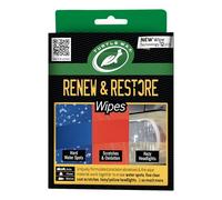 Toallitas limpiadoras Turtle Wax Renew & Restore, kit para eliminar rayones leves y restaurar faros, eficaz quitamanchas de agua. Uso doméstico, automotriz y marítimo en vidrio, metal, plásticos y más