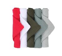Toallitas multiusos para bebé, 5 unidades, toalla cuadrada para dientes recién nacidos, babero reutilizable, toallitas de lavandería unisex para niños y niñas, toallitas reutilizables para bebés