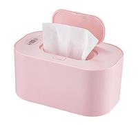 toallitas para bebés con pantalla visualización - Dispensador toallitas húmedas portát - Configuración calor ajustable, Pantalla digital - Rosa/Blanco