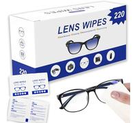 Toallitas para gafas, toallitas limpiadoras de lentes, almohadillas individuales de limpieza de anteojos, toallitas para cámara, lentes de cámara, teléfonos y pantallas de tabletas (220 unidades)