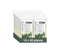 Toallitas para la higiene íntima Cleanic Naturals Hemp 14 x 20 uds. - extracto de semillas de cáñamo - limpieza suave - suaves para la piel - para pieles sensibles - desechables por el inodoro