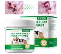 Toallitas para Las Orejas del Perro, Toallitas Limpiadoras De Oídos para Perros 50Pcs, para Perros Y Gatos, Aceite De Coco Y Aloe Vera, Elimina Suavemente La Cera, La Suciedad Y Los Desechos