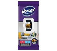 Toallitas para muebles VORTEX / 48 toallitas/Tapa abatible/Desechables/Para uso doméstico/Tapa abatible/Para limpiar diversas superficies/Elimina suciedad, polvo y depósitos