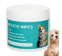 Toallitas para ojos de mascotas, lágrimas de ojos de perro, 100 unidades de limpiador de ojos de perro, removedor de quemaduras de lágrimas, almohadilla de limpieza práctica, toallitas de limpieza de