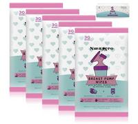 Toallitas para sacaleches, 5 paquetes de toallitas naturales de limpieza sobre la marcha, toallitas manuales resellables para chupete de limpieza rápida, suministros de lactancia materna