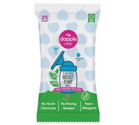 Toallitas para sacaleches de Dapple Baby, 25 unidades, sin fragancia, a base de plantas e hipoalergénicas, elimina los residuos de leche, no deja sabor, práctica bolsa de toallitas