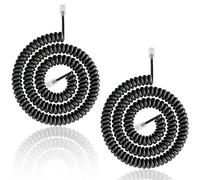 Toaluea 2 Piezas Cable de Teléfono Fijo RJ9 RJ10 RJ22 4P4C, 3 Metros Cables de Conexión Telefónico, Cordon Cable Telefono Negro, Cordón Telefonico para Teléfono Fijo la Oficina en Casa