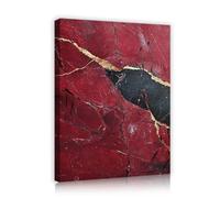 TOANGWALL Abstracto Mármol Lienzo Enmarcado Arte Pared Salón Lujo Carmín Piedra Imagen Obra para Dormitorio Oficina Galería Pared Decoración 90x110cm