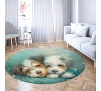 TOANGWALL Alfombras Redondas Estilo Acuarela 90cm Patrón Antideslizante para Dormir para Perros Alfombra Circular Suave de Pelo bajo para Interior y de Pelo bajo para Entrada a la Oficina