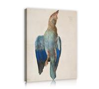TOANGWALL Antiguo Pájaro Azul Póster Lienzo Enmarcado Arte Pared Salón Albrecht Dürer Ala Rodillo Muerto Acuarela Impresiones Vintage para Dormitorio Decoración 80x95cm