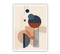 TOANGWALL Arte de pared en lienzo abstracto geométrico Impresiones minimalistas modernas Patrón de línea circular Mural Pósters Pintura para decor de sala de estar 60x90cm Sin marco