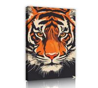 TOANGWALL Arte mural de cabeza de tigre tela de animales salvajes impresa de cerca mural moderno póster enmarcado y vibrante pintura estirada para decoración de escaleras 60x90cm