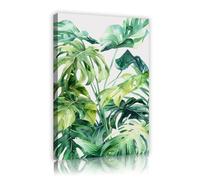TOANGWALL Arte mural de lienzo tropical en hojas Mural botánico en la jungla Grandes imágenes de la naturaleza Grabados de obras Pósteres Pintura para la decoración del hogar del salón 60x90cm