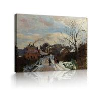 TOANGWALL Escénico Pueblo Nieve Lienzo Arte Pared Galería Camille Pissarro Fox Hill Upper Norwood Pintura Famosa Impresiones Enmarcadas para Hall Decoración 85x100cm