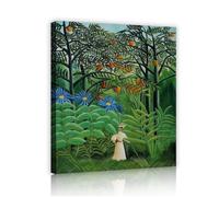 TOANGWALL Henri Rousseau Naíf Lienzo Bosque Exótico Mujer 65x80cm