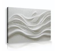TOANGWALL Impresiones modernas de lienzo con efecto 3D Arte abstracto en la pared ondulado Diseño mural blanco Estética Imagen gráfica Póster elegante para la decoración del dormitorio 30x45cm