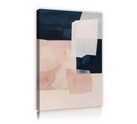 TOANGWALL Lienzo azul marino rosa abstracto formas geométricas acuarela bloque textura impresión pintura entrada aula apartamento 70x100cm