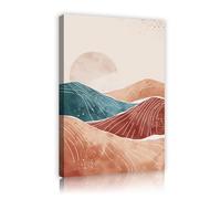 TOANGWALL Paisaje bohemio Arte mural de lienzo Estampado abstracto de montañas del desierto Mural de temática natural Imágenes modernas en tonos tierra Pintura para decoración de dormitorios 80x120cm