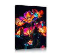 TOANGWALL Pintura de flores exóticas pintura mural grabados en lienzo póster floral con estilo mural enmarcado arte natural vibrante para habitación de invitados decoración del estudio 65x80cm