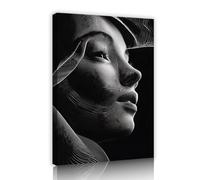 TOANGWALL Retratos modernos de rostros grabados en lienzo arte abstracto en línea arte mural minimalista de mujer póster estético para decoración del salón y dormitorio 40x60cm