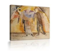 TOANGWALL Retro Escena Bailarines Lienzo Arte Pared Pasillo Charles Demuth In Vaudeville Acuarela Famosa Impresiones Enmarcadas para Apartamento Decoración 85x100cm