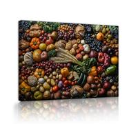 TOANGWALL Rústico Cosecha Bounty Lienzo Arte de pared Fotos de cocina Grabados de arte Murales de granja Verduras Pinturas Pósteres para la decoración del hotel 40x60cm